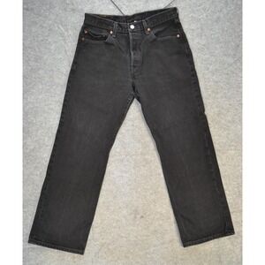 VTG Levis 501‎ Jeans Mens 32x29 Black Button Straight Original Denim Tag(34x30)